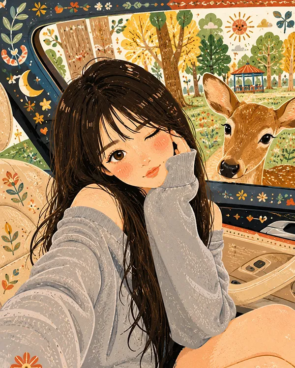 北欧民俗装饰插画效果图