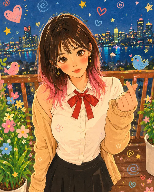 扁平手绘涂鸦插画效果图