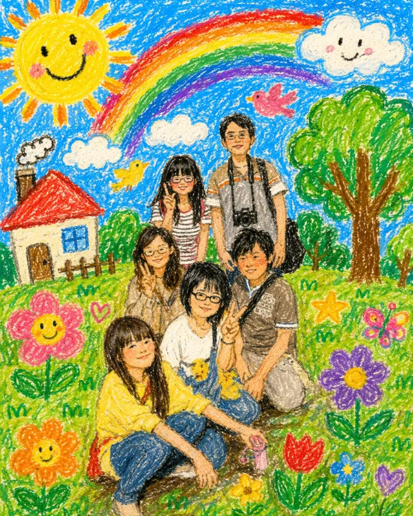 儿童蜡笔涂鸦效果图