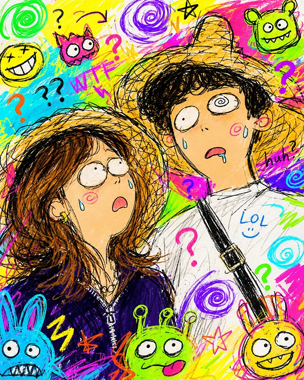 搞笑抽象涂鸦插画效果图