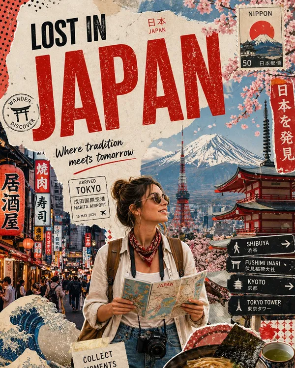 异国旅行海报效果图