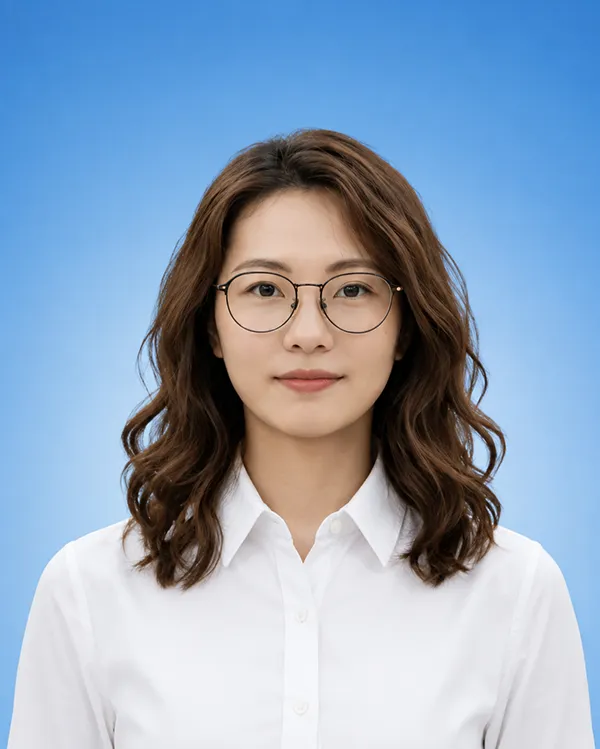 清新蓝底证件照效果图