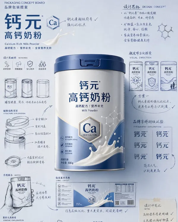 手绘包装提案效果图