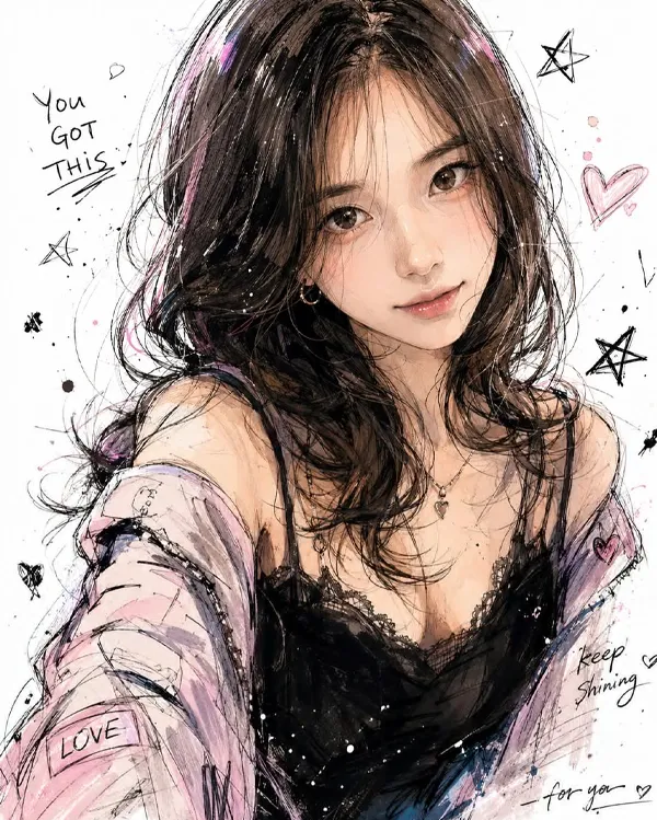 水墨手绘插画效果图
