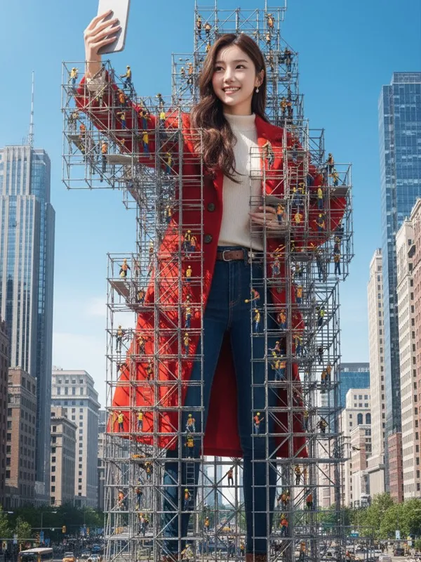 巨型人物脚手架效果图