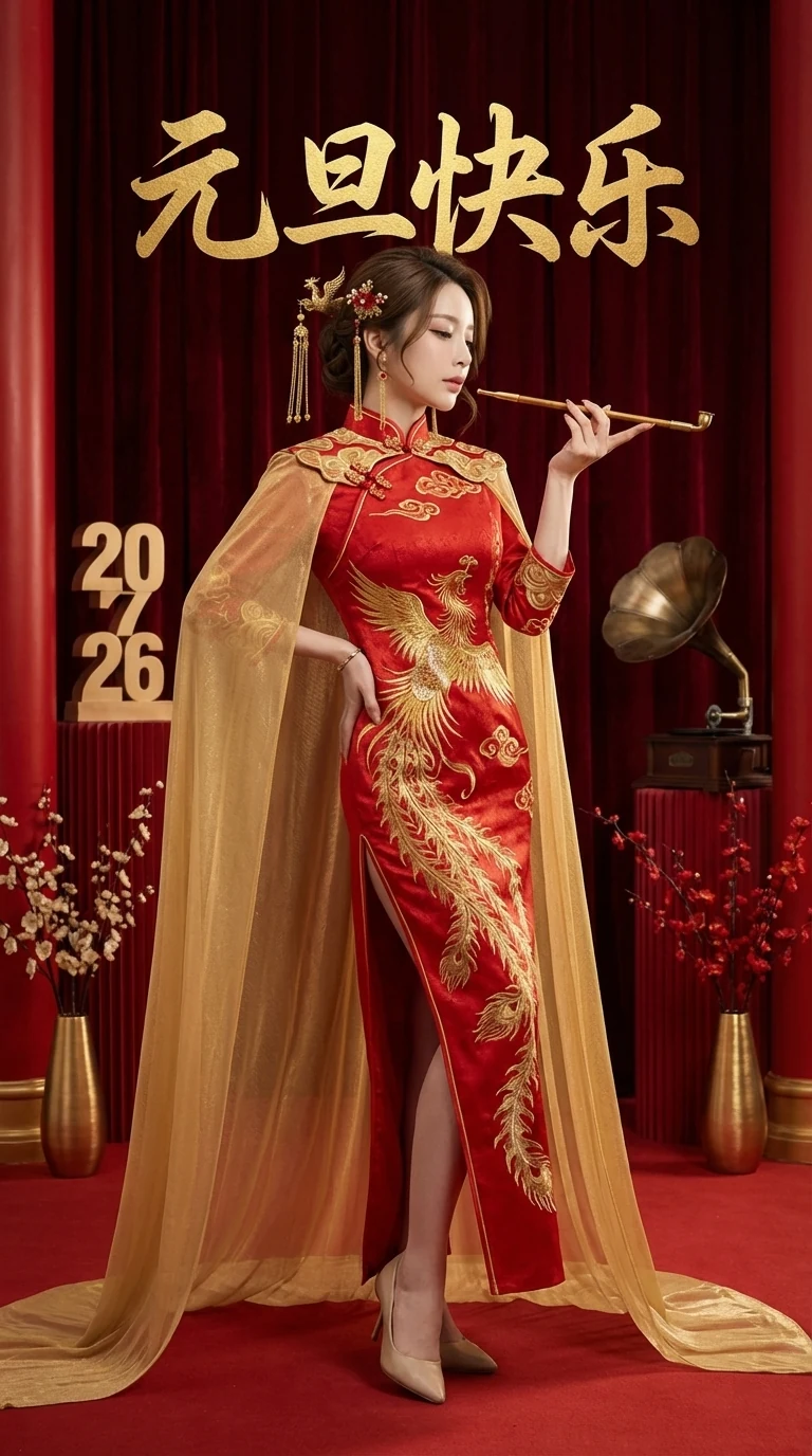 复古旗袍名媛风效果图