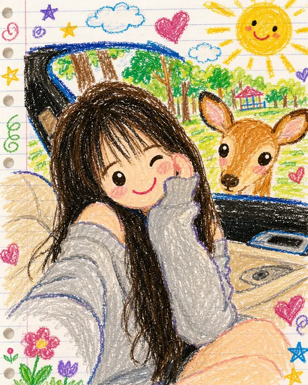 童趣蜡笔画效果图
