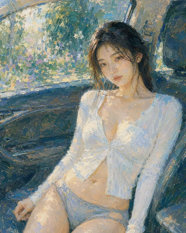 印象派风格油画效果图